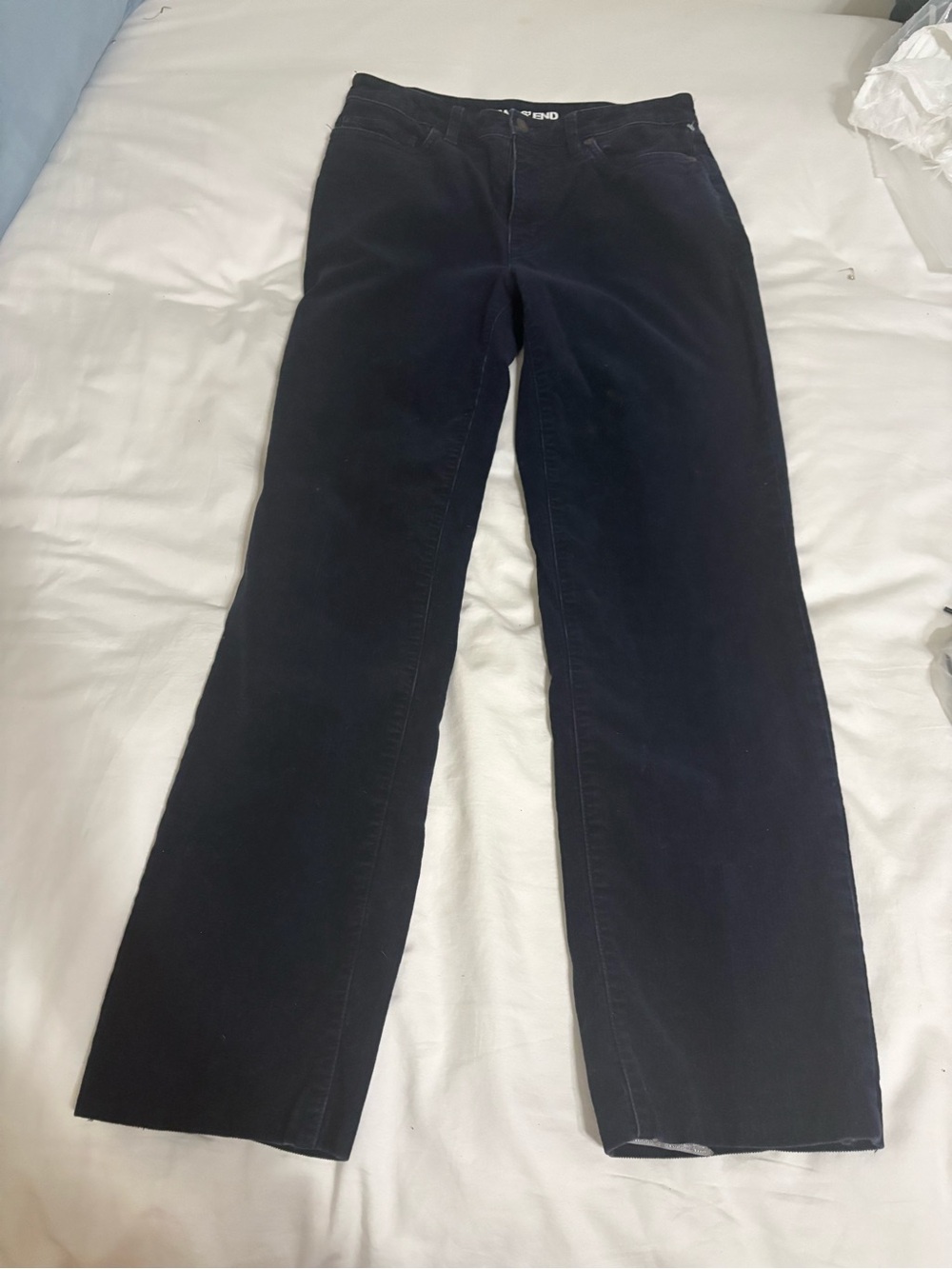 Lands' End High-Rise Straight-Leg Navy Corduroy Jeans